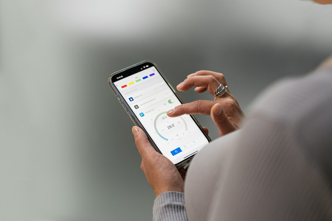 person checking bank app