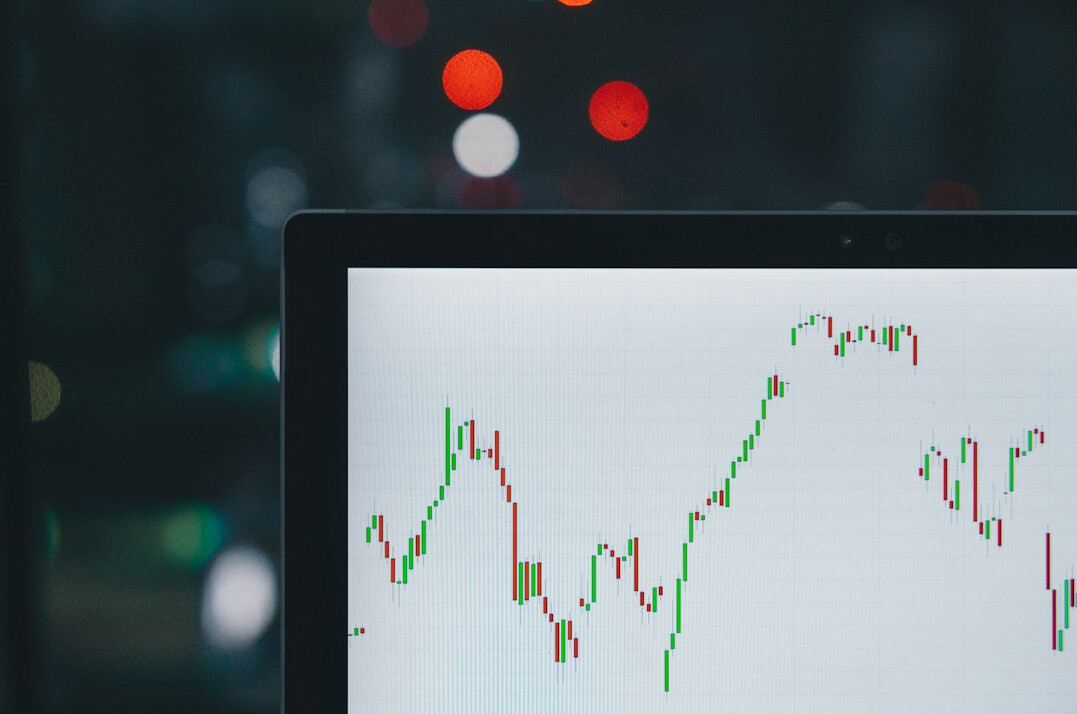 stock market analysis on screen